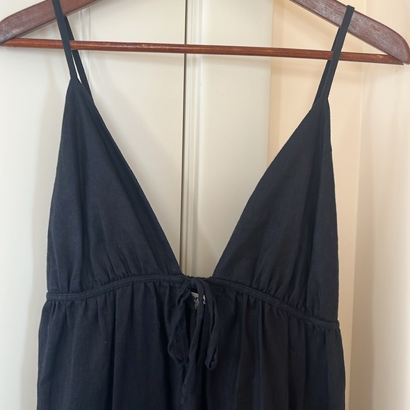 Reformation Odella Linen Dress Black Large - Picture 3 of 9